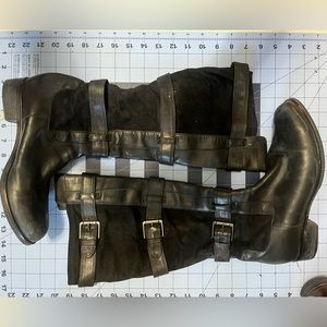 Cole Haan Three Buckled Leather Boots Size - 8